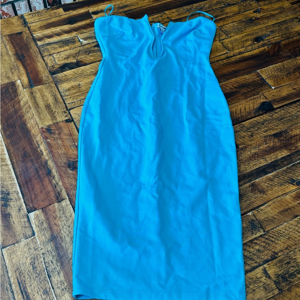 Fashion Nova Strapless Blue Dress